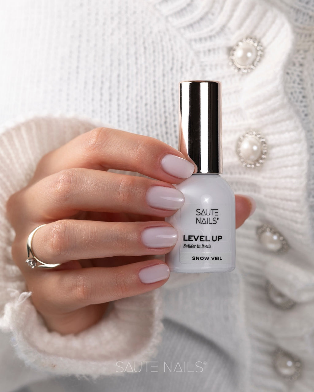 BiB Level UP Builder in Bottle – Gel Construtor Snow Veil (Branco Leitoso) 8ml
