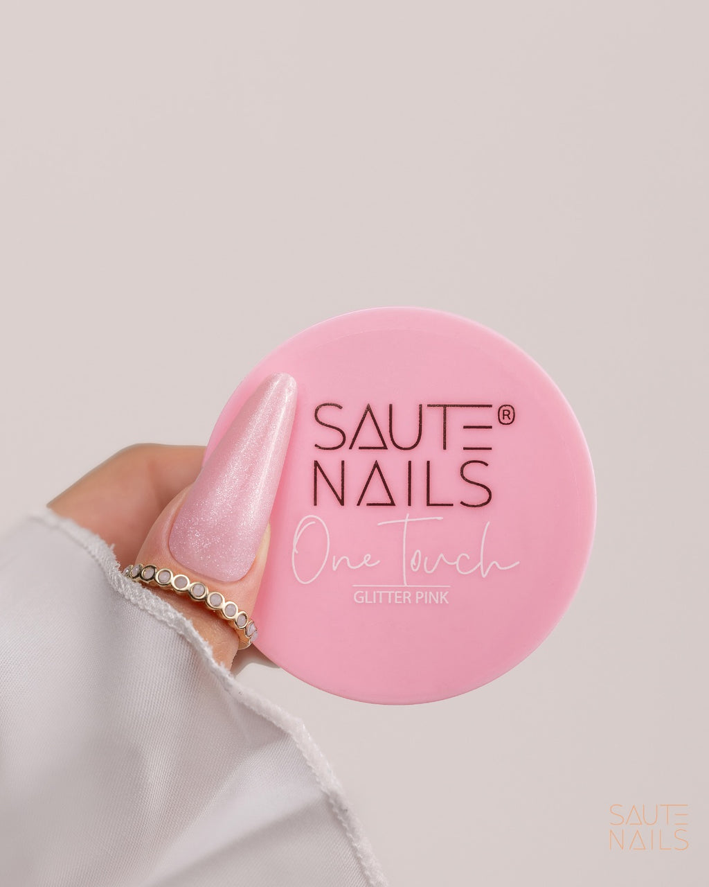 Gel Construtor One Touch Glitter Pink 50g